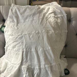 Studio West White Tiered Midi Skirt